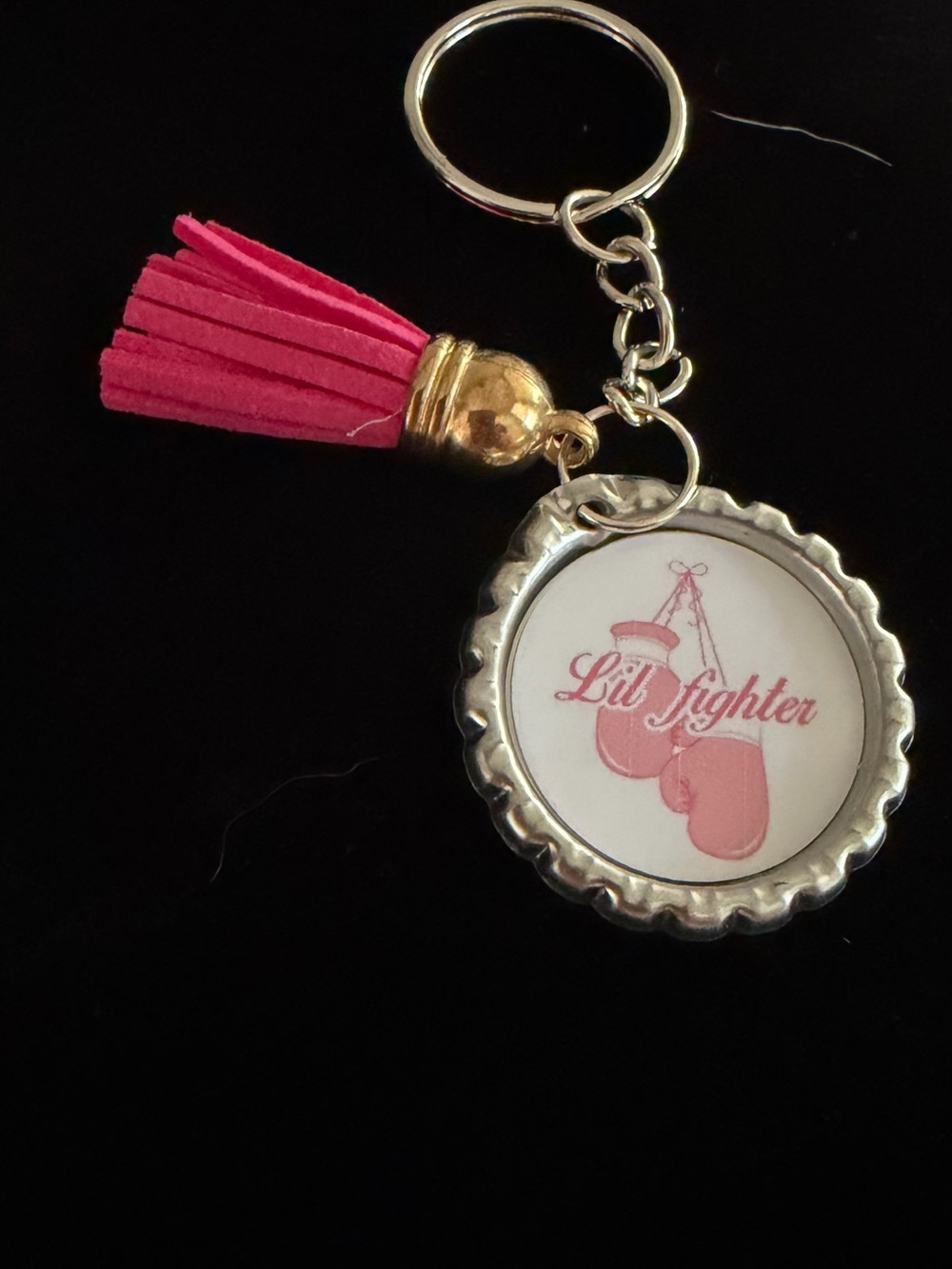 Lil Fighter Pink Tassel Keychain